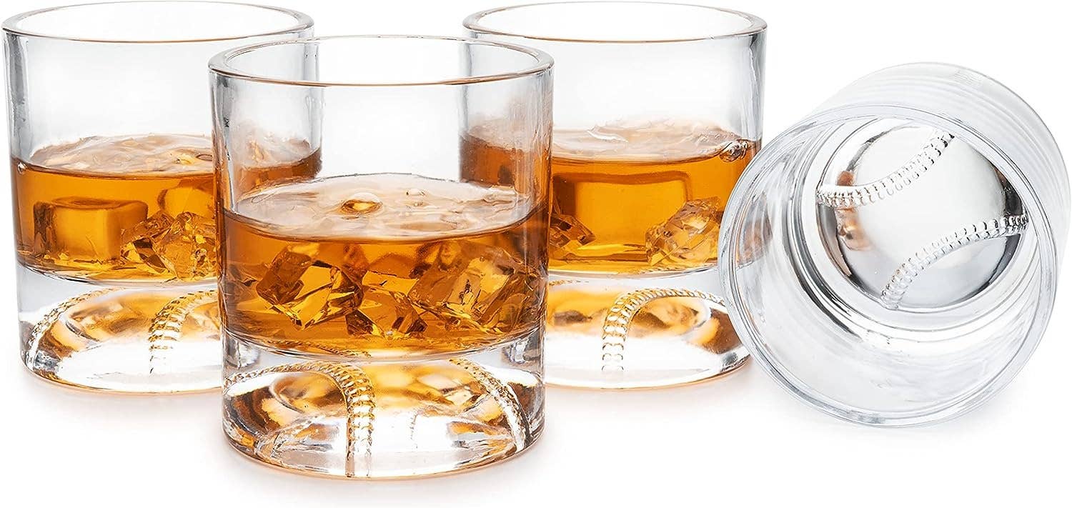 Baseball Whiskey Glasses Set of 4 - 12oz - Image 2
