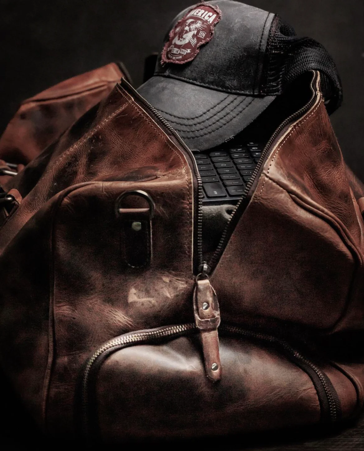 The “Hemingway” Buffalo Leather Duffle Bag - Image 15