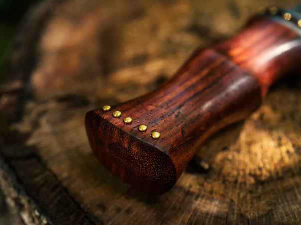 Damascus Steel And Rosewood Hunting Knife -VG 60 - Image 4