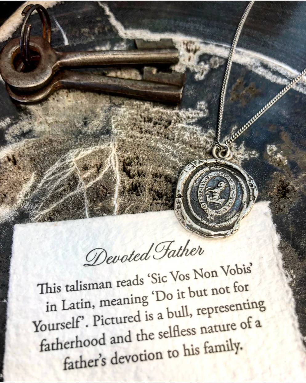 Devoted Father’s Silver Talisman - Pyrrha - Image 3