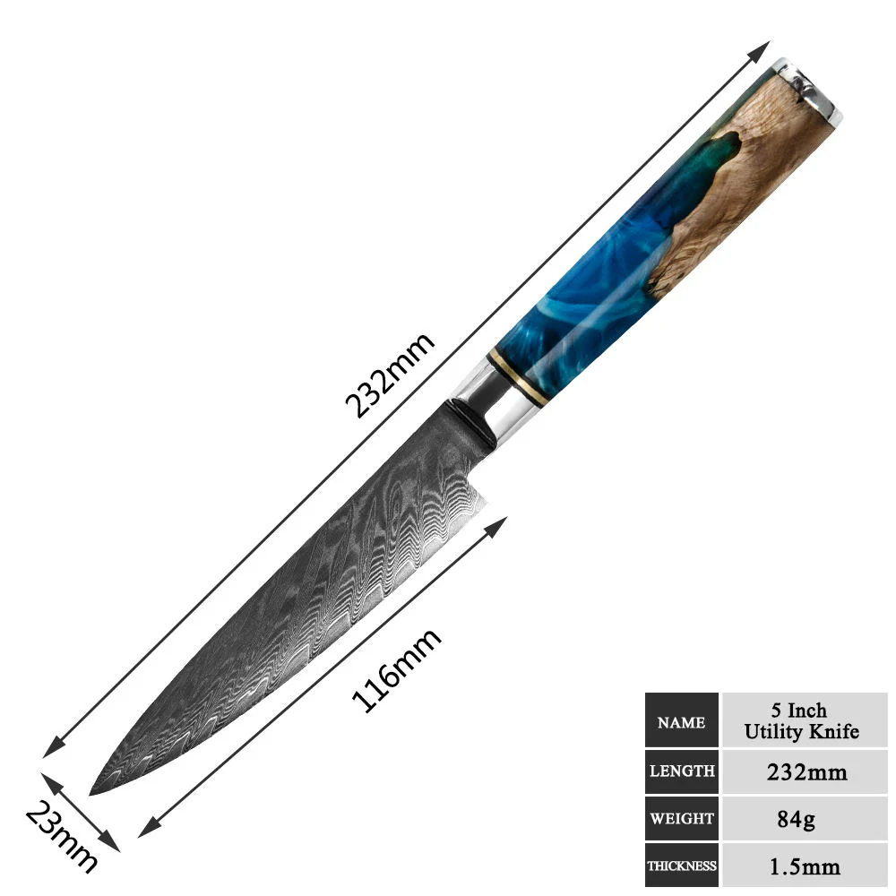 Eight Piece VG-10 Japanese Steel Kitchen Knife Set - Image 7
