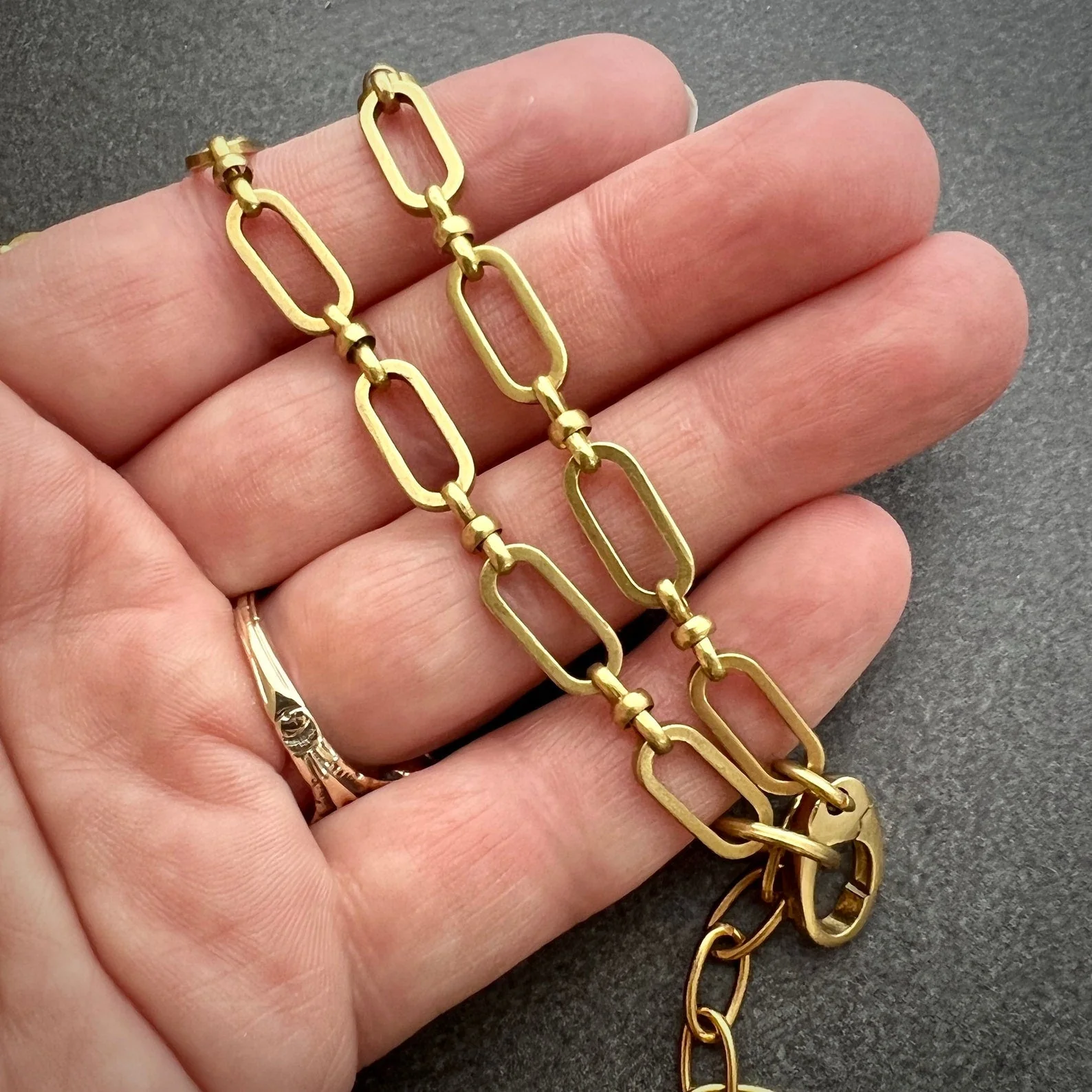 Gold Oval Clip Chain, 16, 17, 18 inch Necklace, JohnnyGirl, GBR-009 - Image 5