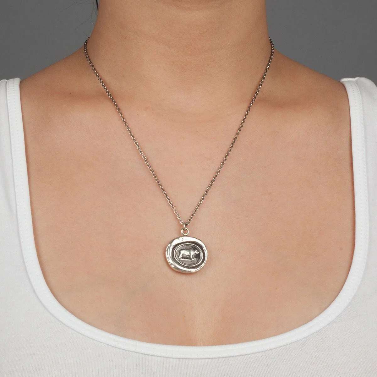 Mother Bear” Reclaimed Silver Talisman And Necklace - Pyrrha - Image 4