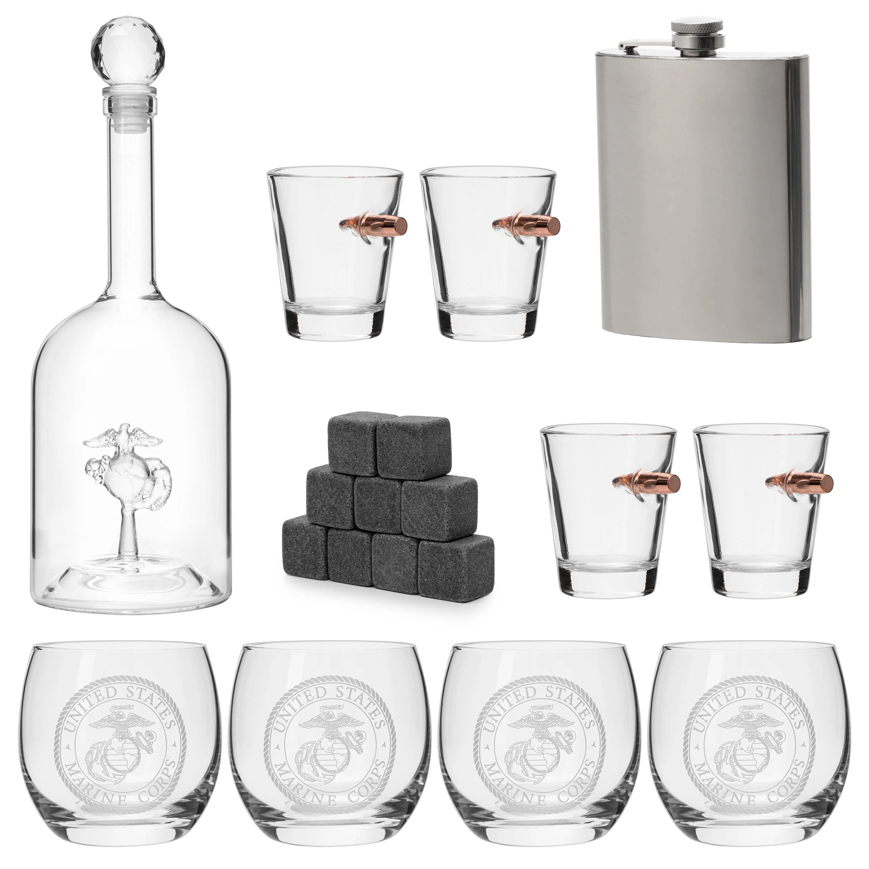 Marine Big Box Wall Decor with Decanter, 4 whiskey glasses - Image 5
