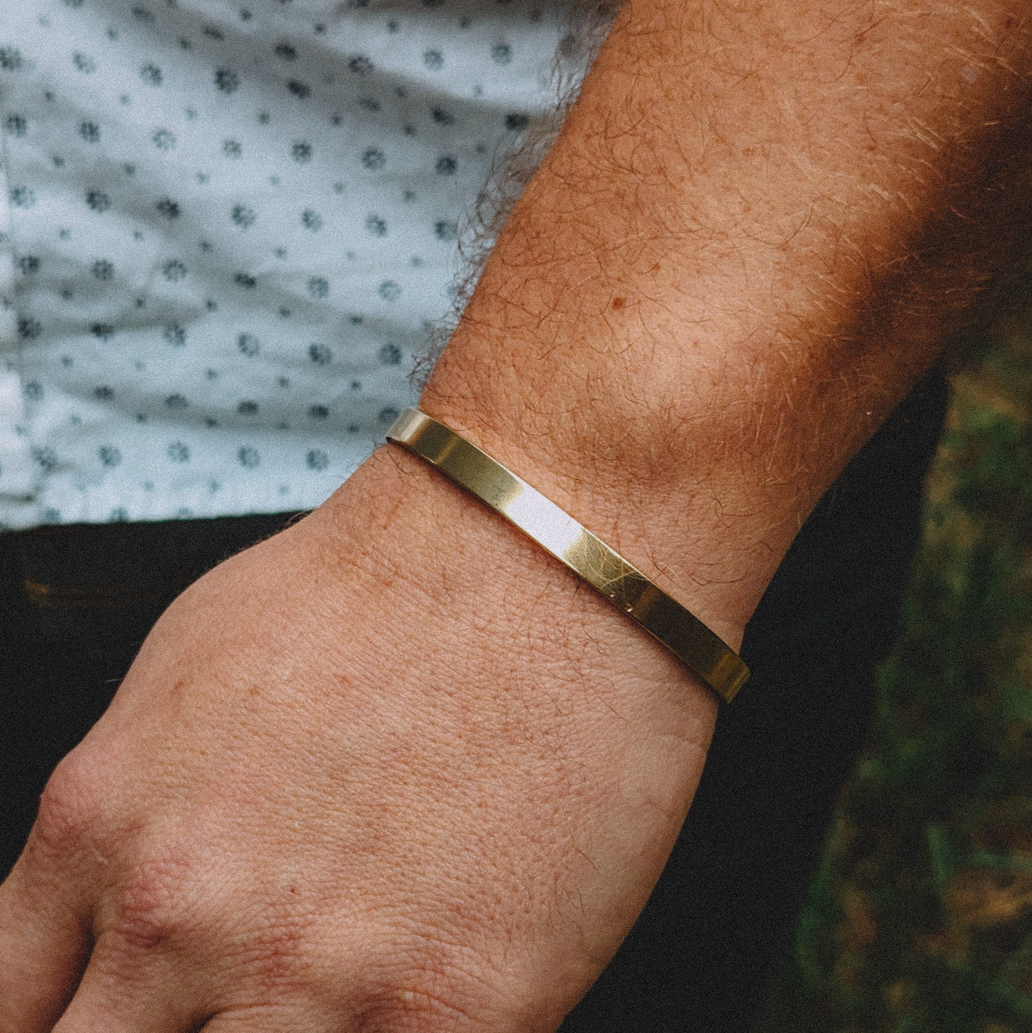 Mens Gold Cuff Bracelet - Image 6