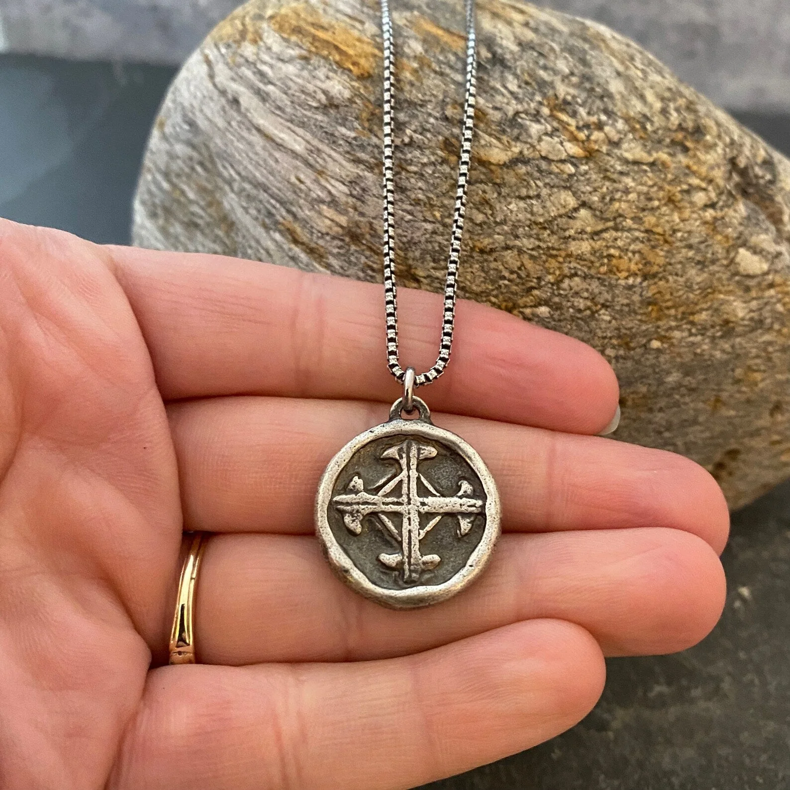 NOW in Sterling Silver - Serenity Prayer Necklace, Men's Soldered Pendant with Cross, Unisex Jewelry Gift, Faith, SS-018 - Image 3