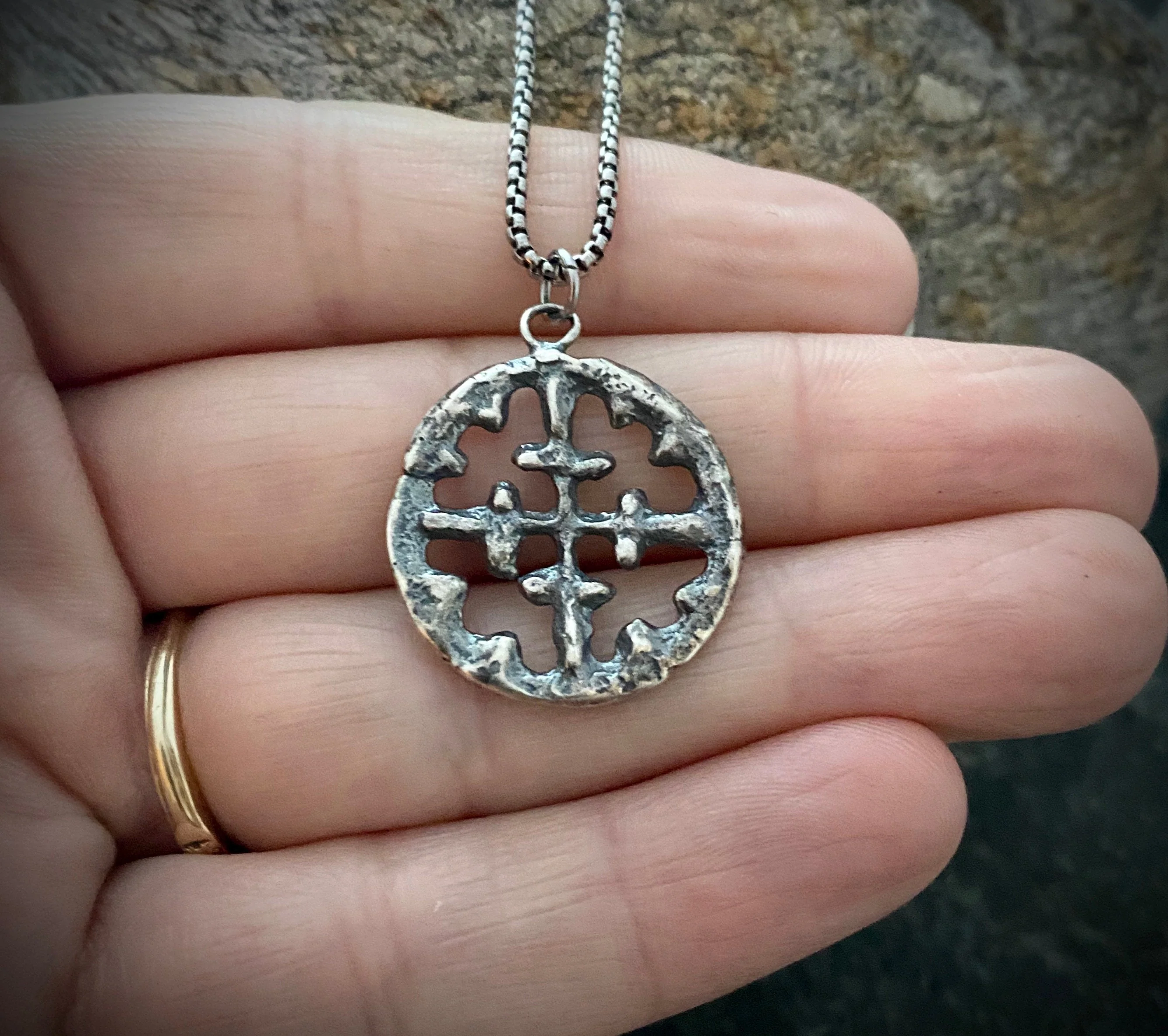 Sterling Silver Mens Necklace, Viking Era Cross produced from Original 10th Century Piece, Mens Fashion, Unisex Jewelry, SS-003 - Image 3