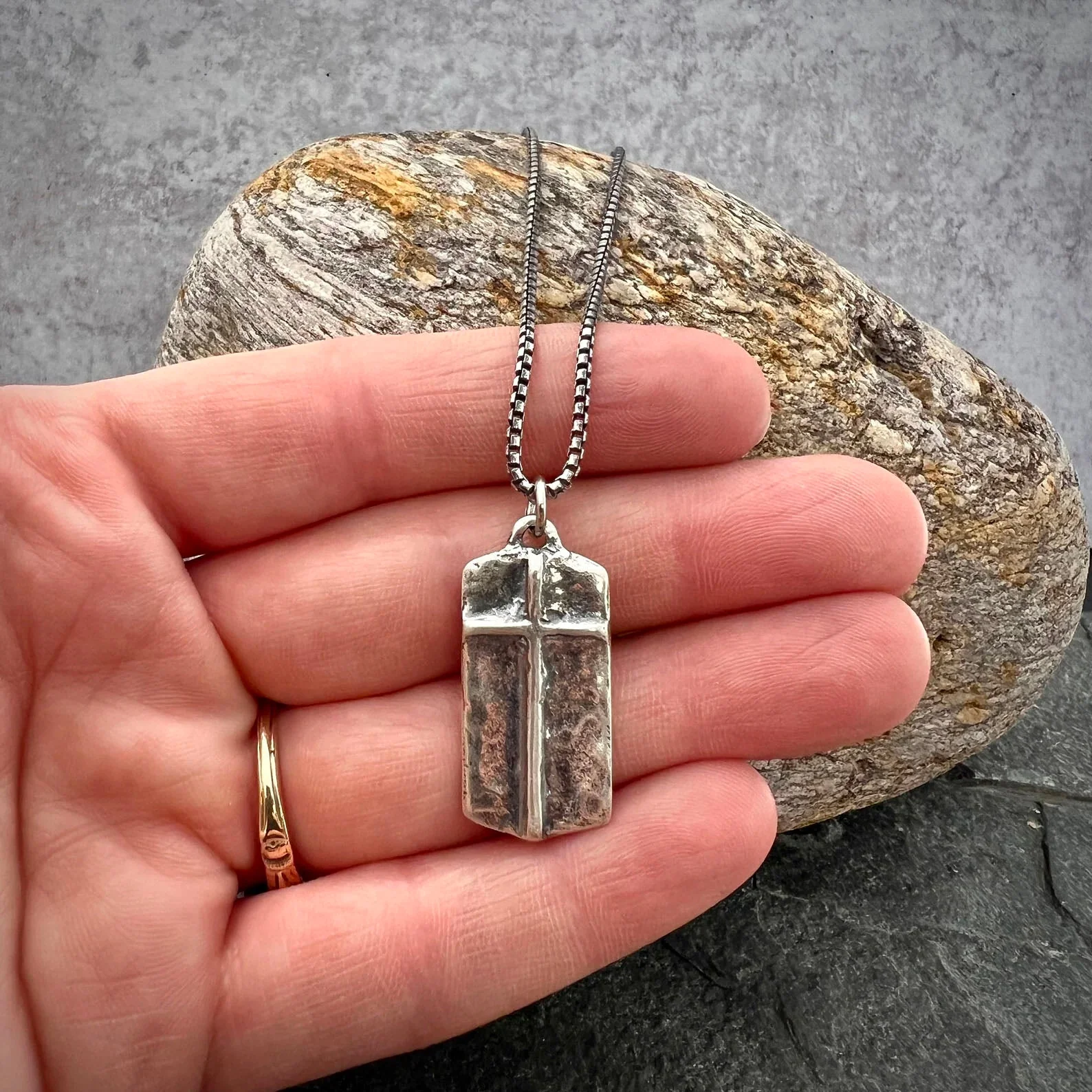 Sterling Silver, The Lord's Prayer Necklace, Men's or Women's Pendant with Cross, Unisex Jewelry Gift, Our Father, Faith, SS-019 - Image 3