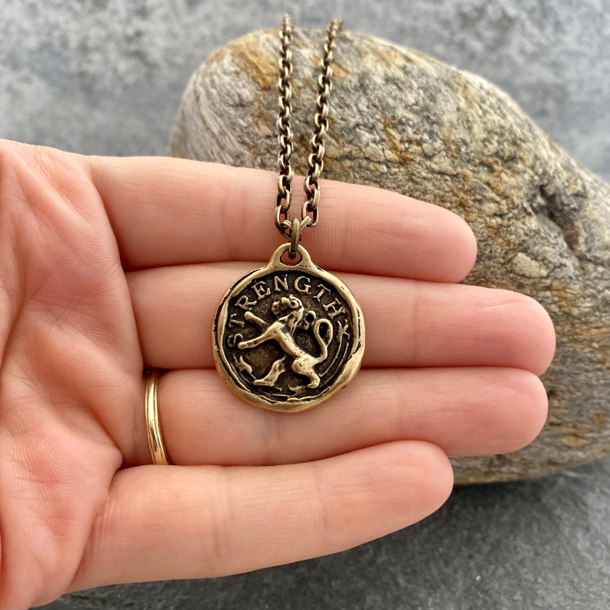 “Strength” Bronze Lion Pendant - Image 3