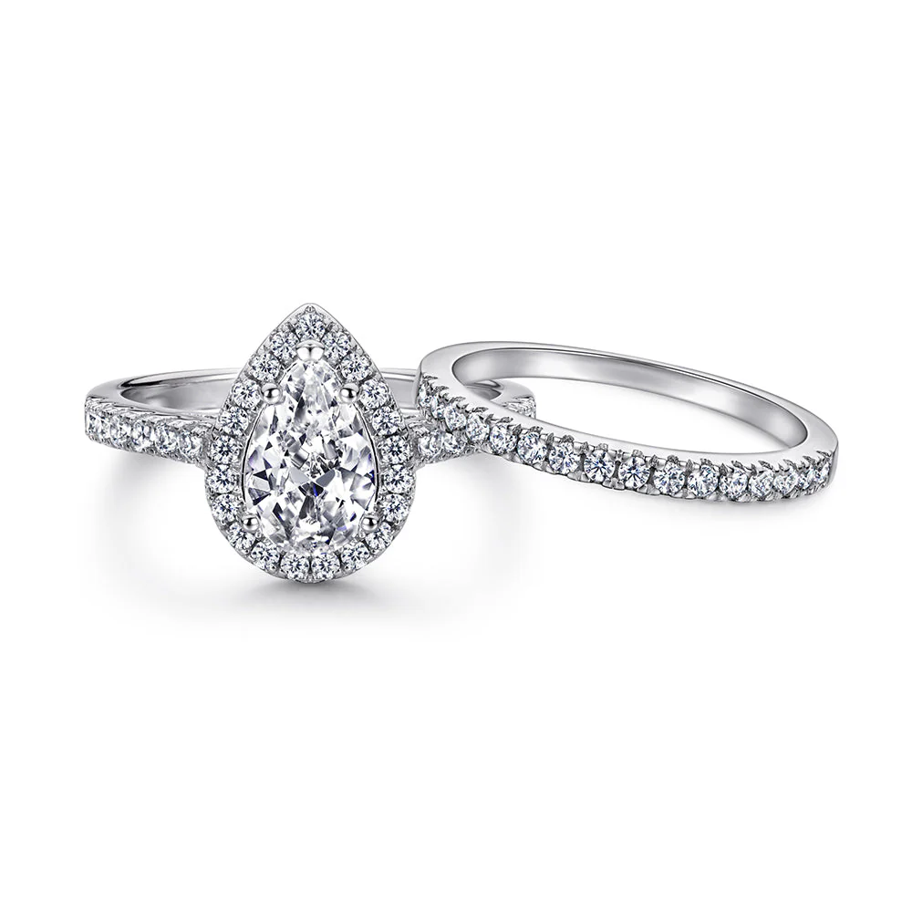 The Elizabeth - Silver Wedding Ring Set - Image 2