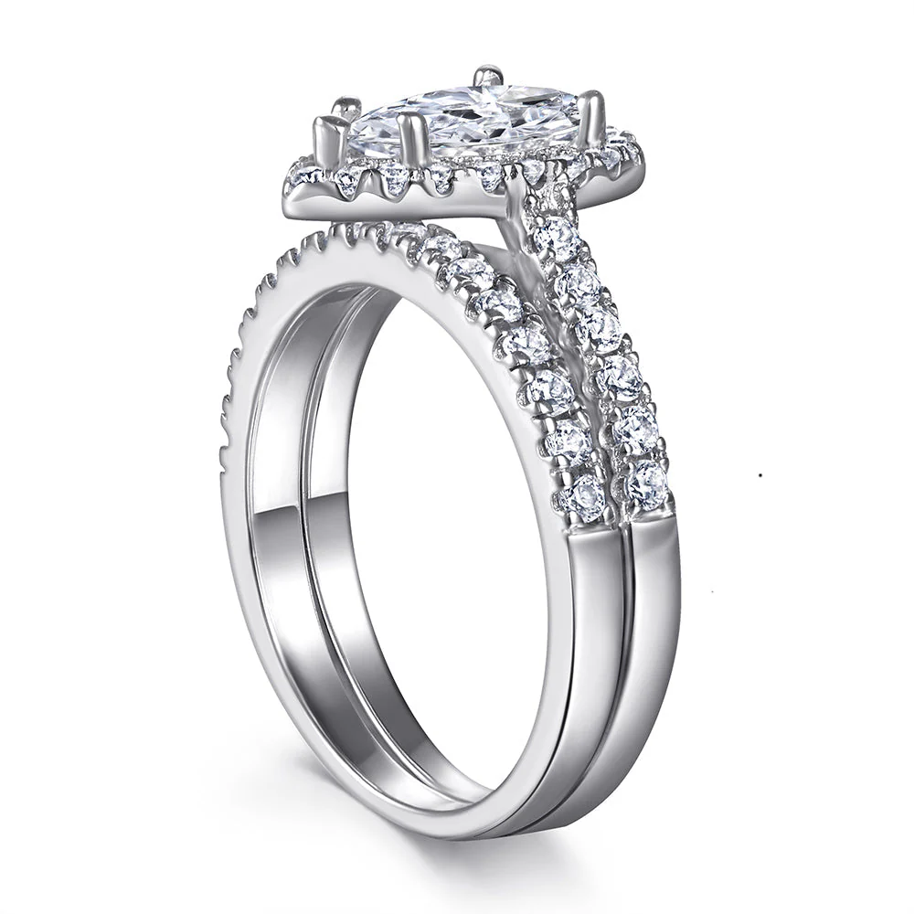 The Elizabeth - Silver Wedding Ring Set - Image 3