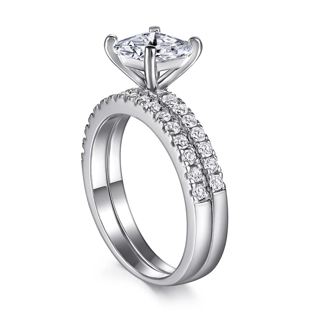 The Emma - Silver Wedding Ring Set - Image 3