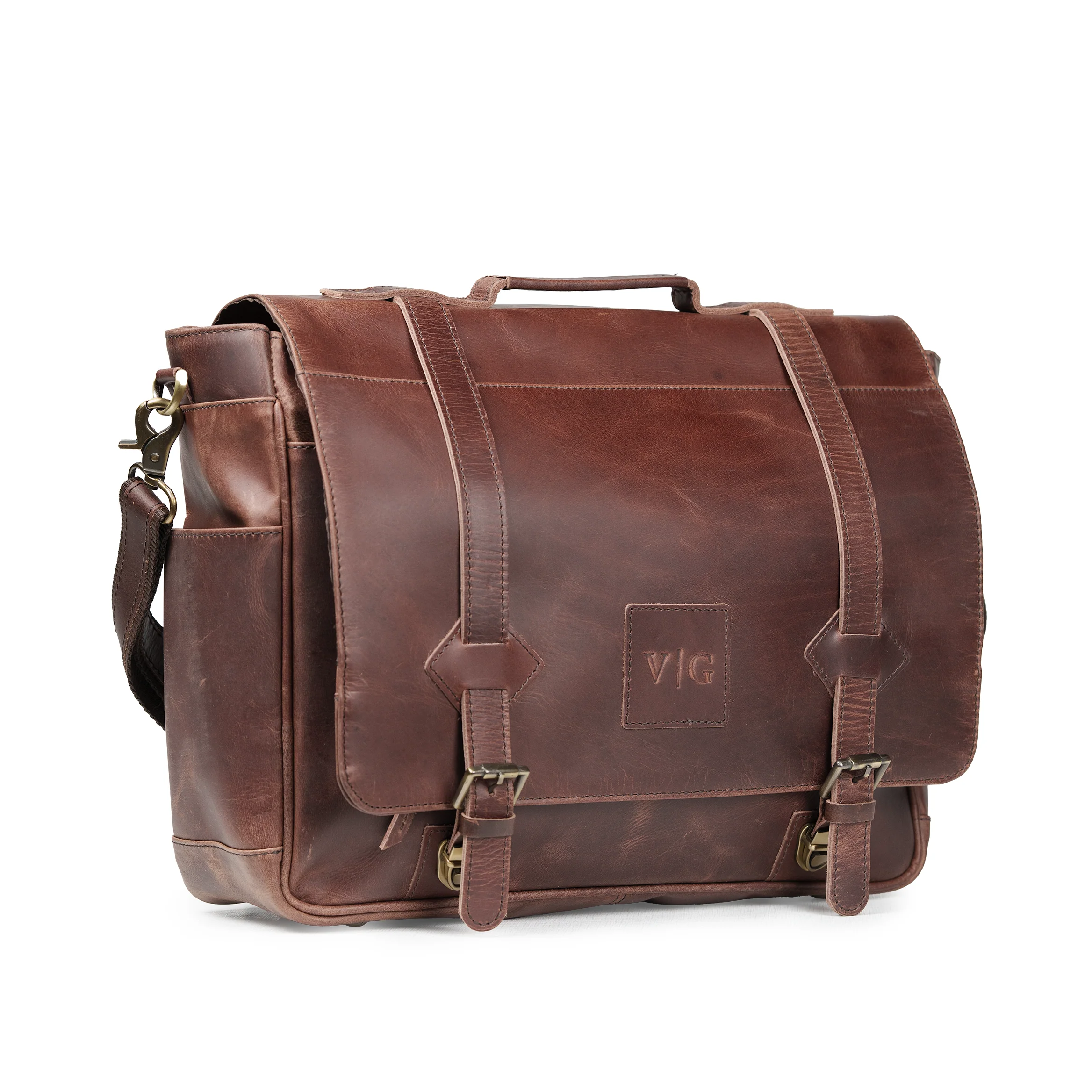 The “Lewis” Buffalo Leather Messenger Bag - Image 5