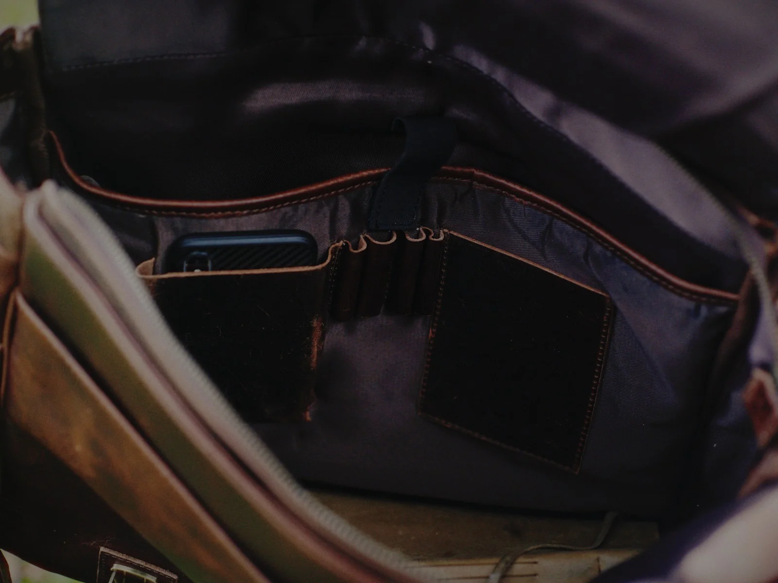 The “Lewis” Buffalo Leather Messenger Bag - Image 9