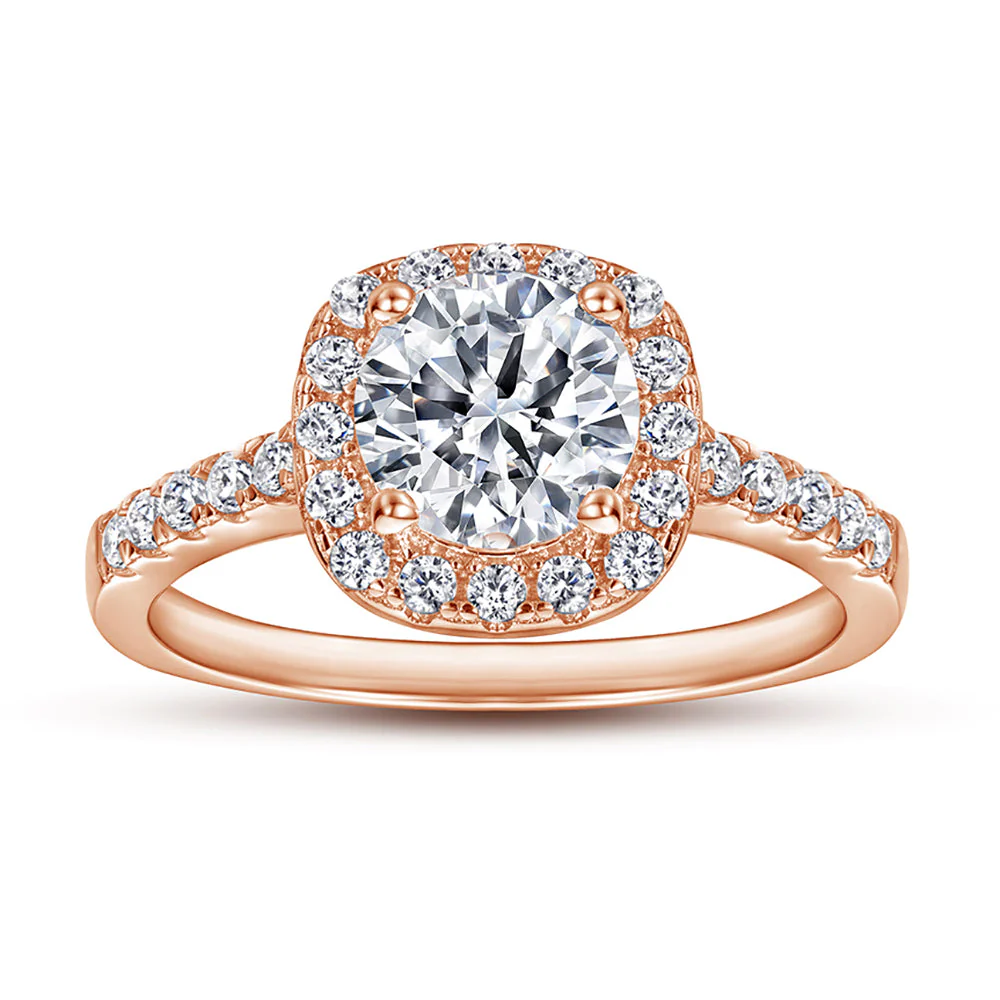 The Victoria - 18kt Rose Gold Wedding Ring Set - Image 3