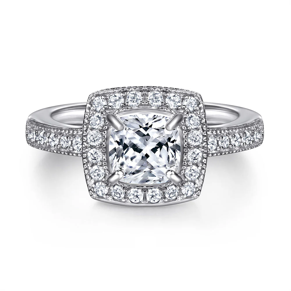 The Violet - Silver Wedding Ring Set - Image 3