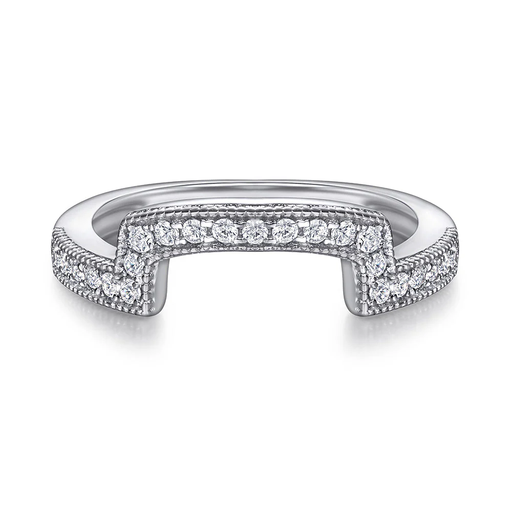 The Violet - Silver Wedding Ring Set - Image 4
